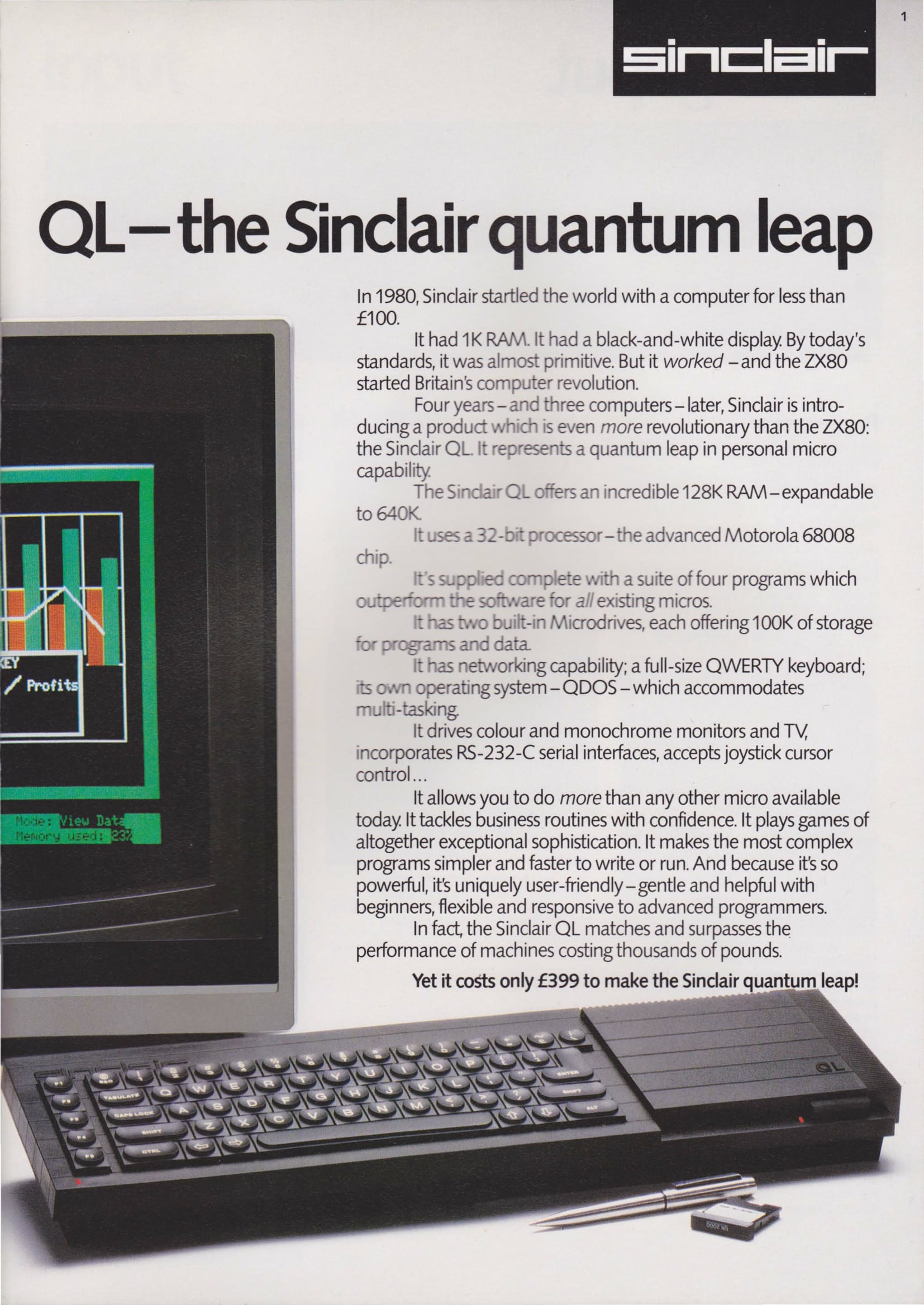 Sinclair QL Launch Press Kit page 03
