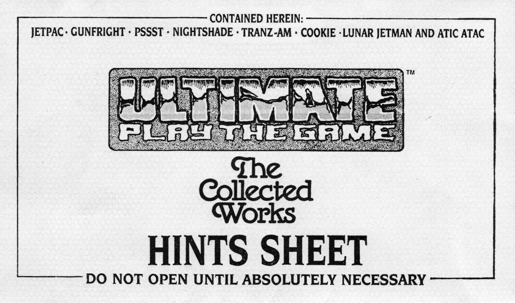 Ultimate Play The Game The Collected Works